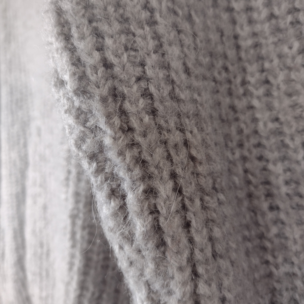 Zara Alpaca Wool Blend Chunky Knit Mockneck Sweater Light Gray Size S - Picture 10 of 14